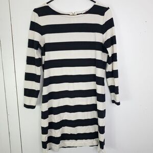 Vineyard Vines Striped Long Sleeve Dress in Black and White
